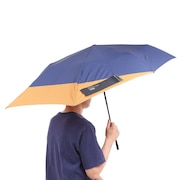 (メンズ、レディース)雨傘 バックプロテクトフォールディング UX004-930-002 ネイビーXキャメル