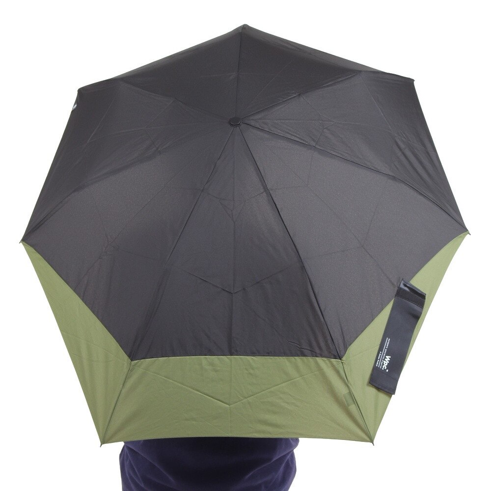 ワールド パーティー（W.P.C）（メンズ、レディース）雨傘 バックプロテクトフォールディング UX004-931-002 ブラックXカーキ