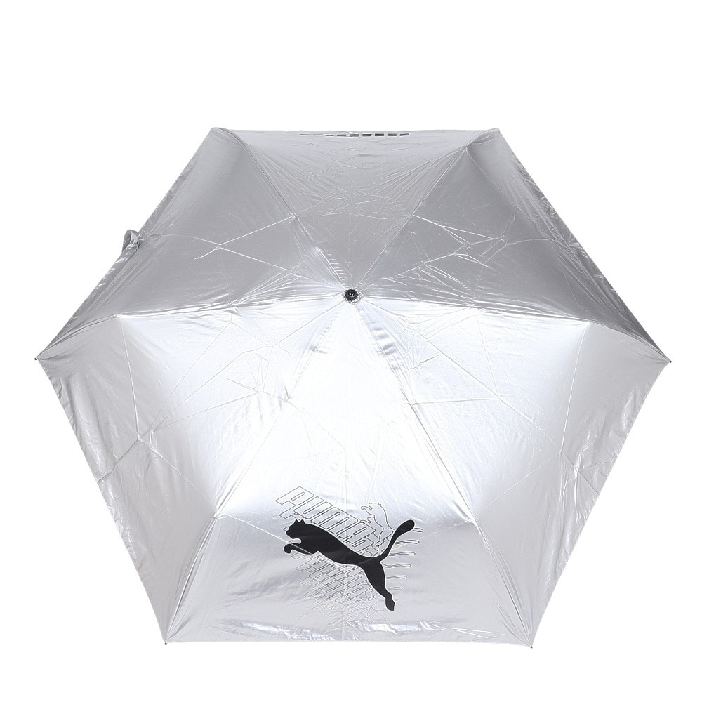 プーマ（PUMA）（メンズ、レディース）晴雨兼用 折りたたみ傘 無地 60cm PBP66MN60 BK シルバー
