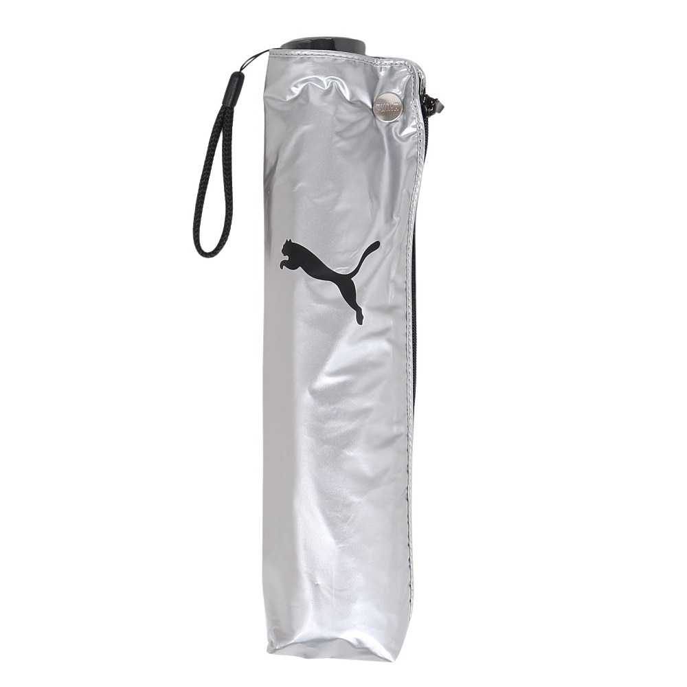 プーマ（PUMA）（メンズ、レディース）晴雨兼用 折りたたみ傘 無地 60cm PBP66MN60 BK シルバー