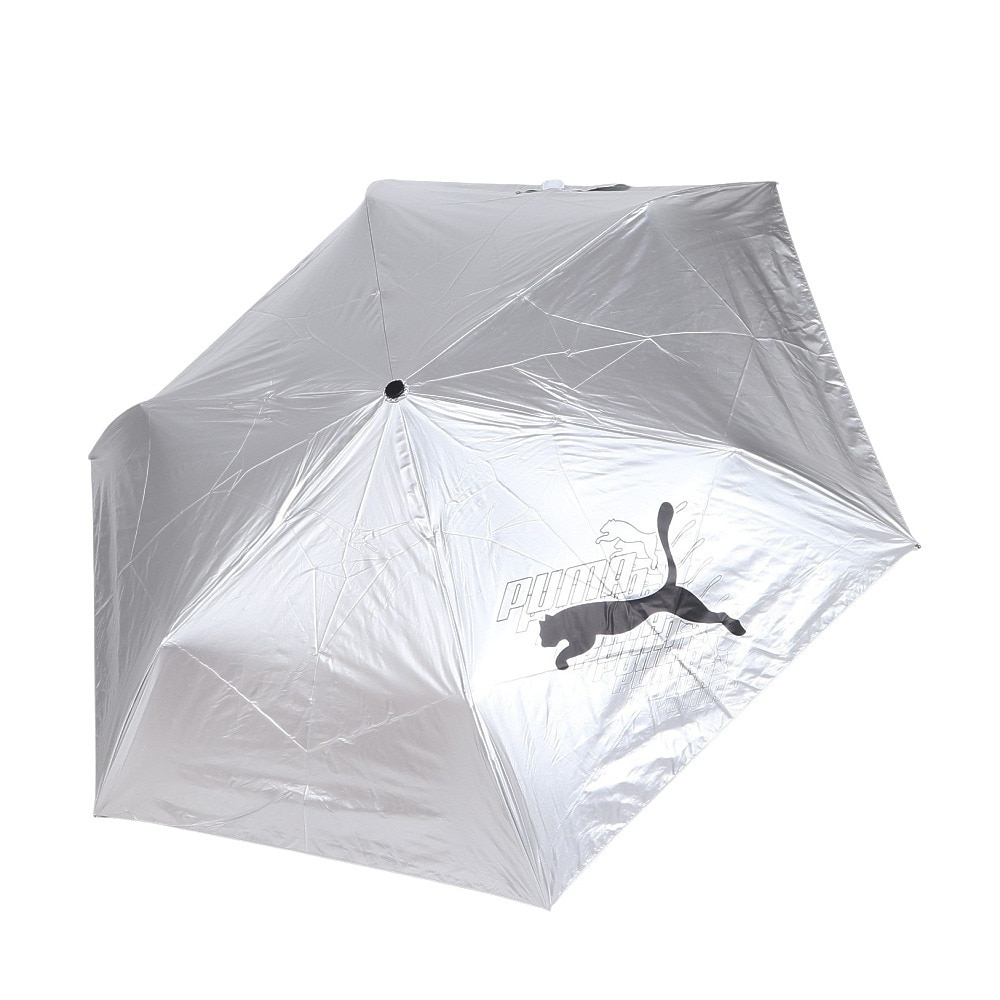プーマ（PUMA）（メンズ、レディース）晴雨兼用 折りたたみ傘 無地 55cm 自動開閉式 PBP66WJ55 BK シルバー