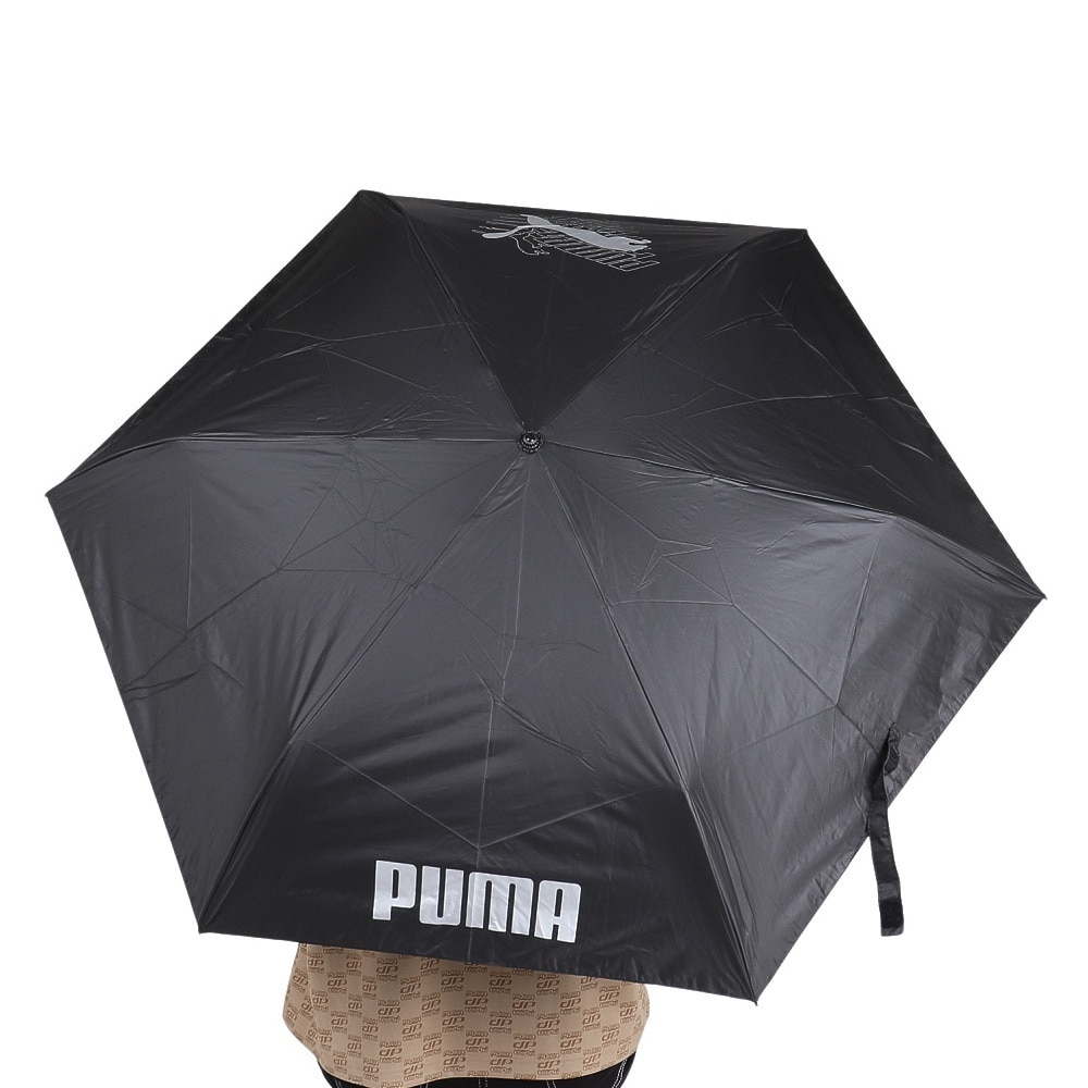 プーマ（PUMA）（メンズ、レディース）大人用折畳み 晴雨兼用 無地 60cm ミニ傘 PBP67MN60 BK
