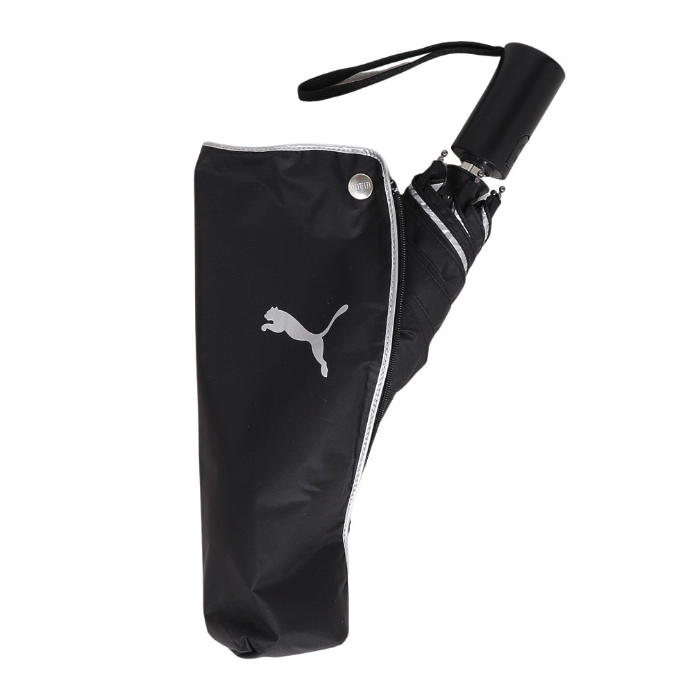 プーマ（PUMA）（メンズ、レディース）晴雨兼用 折りたたみ傘 無地 55cm 自動開閉傘 PBP67WJ55 BK 黒