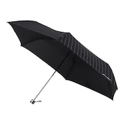 (メンズ、レディース)雨傘 折りたたみ傘 ストライプ 耐風 58cm CHM70MN58 BK 黒