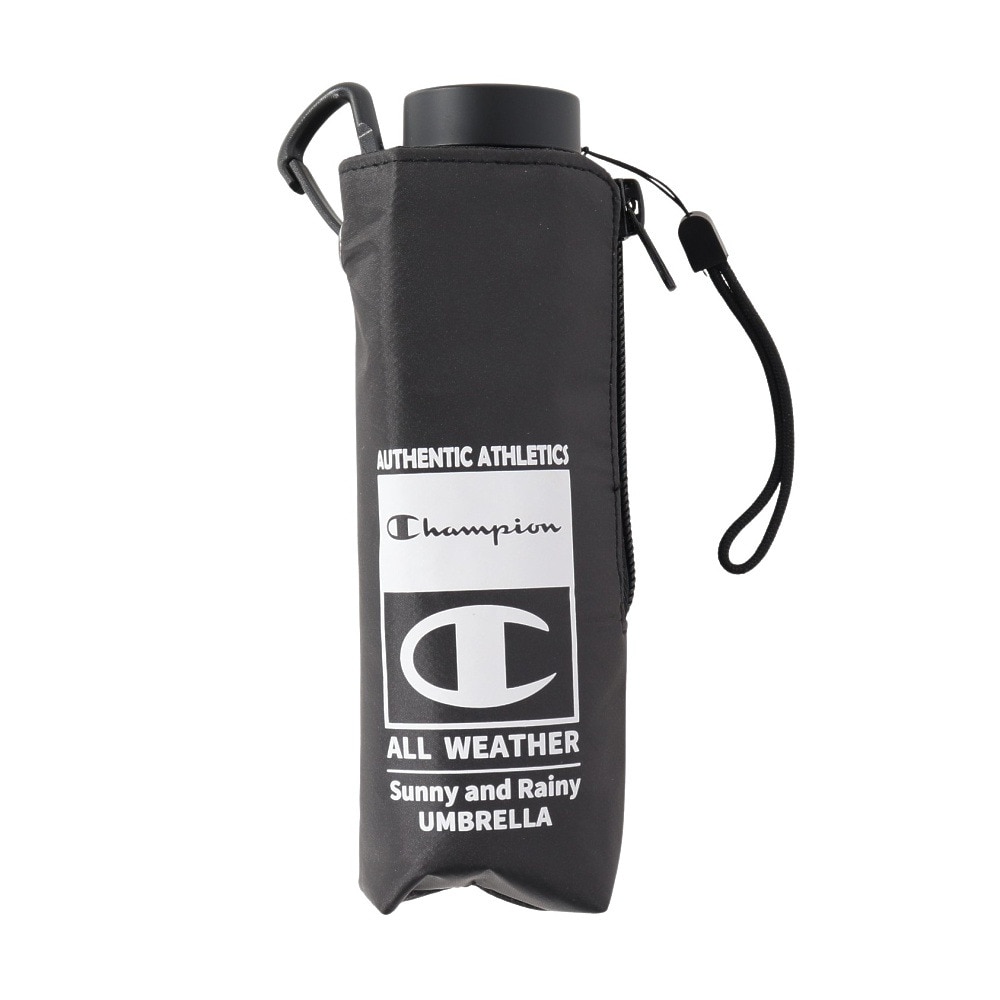 チャンピオン（CHAMPION）（メンズ、レディース）折りたたみ傘 晴雨兼用 5段コンパクト 黒 50cm CHP93MN50 BK UVカット 遮光 日傘 雨傘 