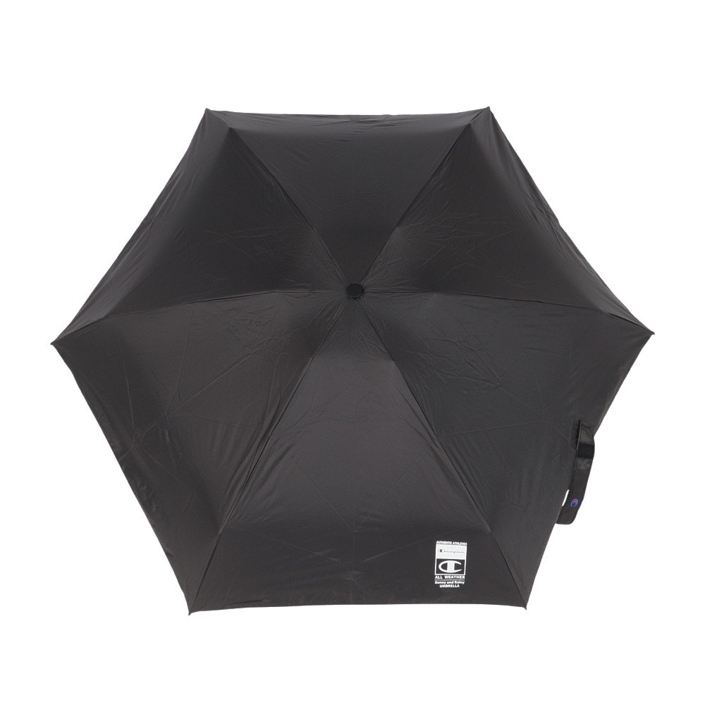 チャンピオン（CHAMPION）（メンズ、レディース）折りたたみ傘 晴雨兼用 5段コンパクト 黒 50cm CHP93MN50 BK UVカット 遮光 日傘 雨傘 