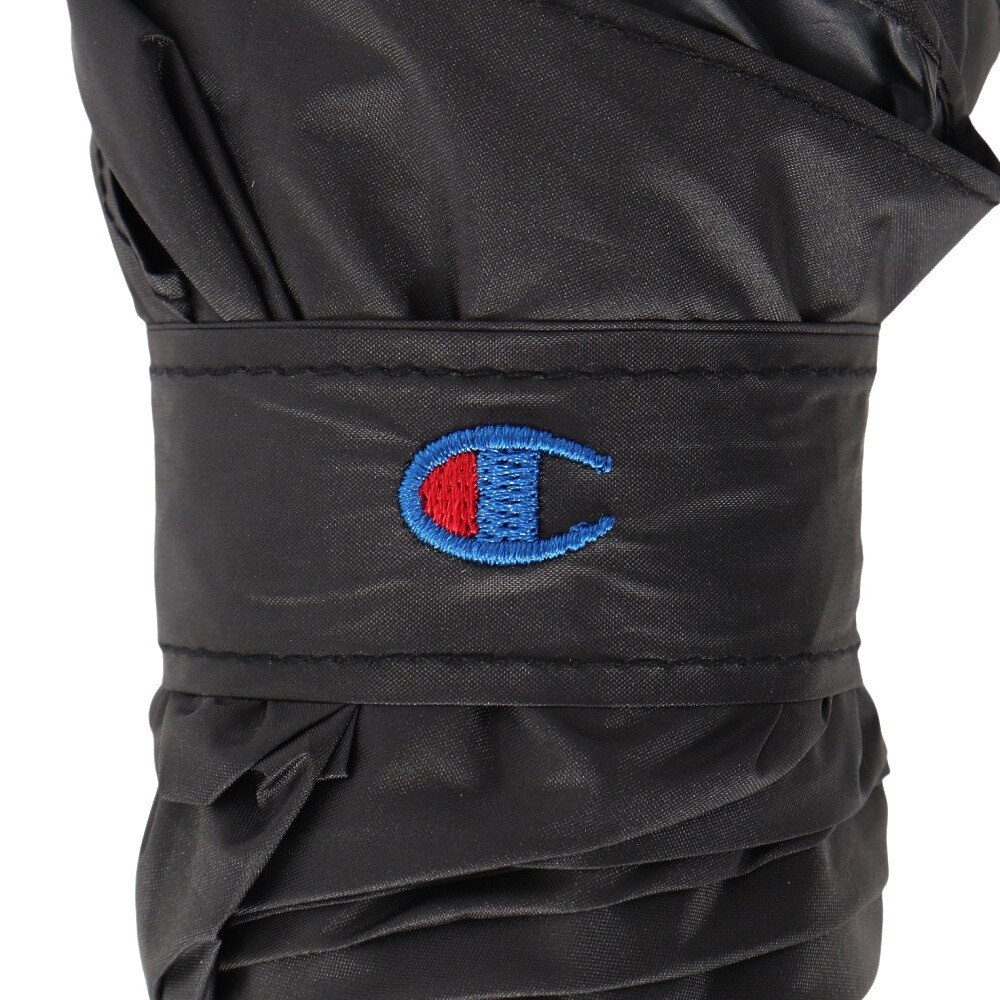 チャンピオン（CHAMPION）（メンズ、レディース）折りたたみ傘 晴雨兼用 5段コンパクト 黒 50cm CHP93MN50 BK UVカット 遮光 日傘 雨傘 