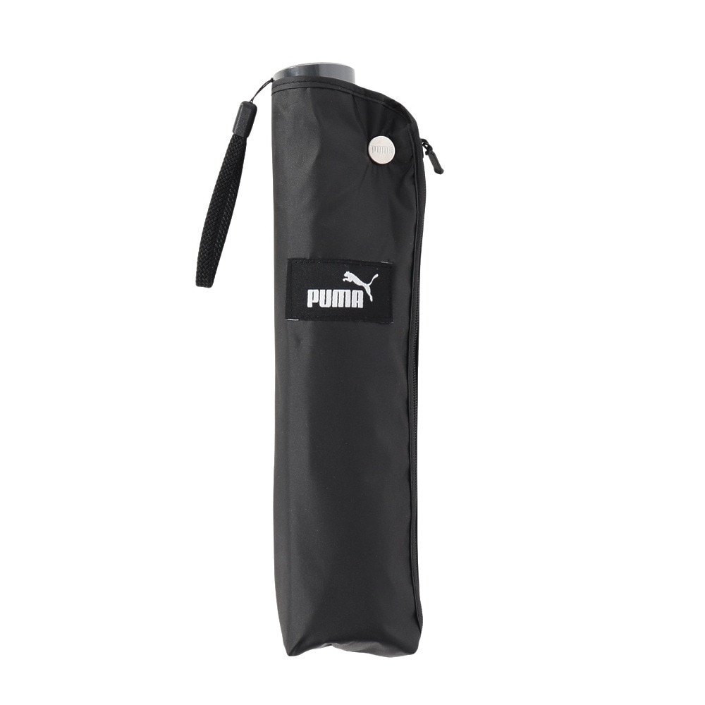 プーマ（PUMA）（メンズ、レディース）折りたたみ傘 晴雨兼用ジャンプ傘 ワンポイント 黒 60cm PBP81MN60 BK UPF50+ UVカット 遮光 軽量 日傘 雨傘