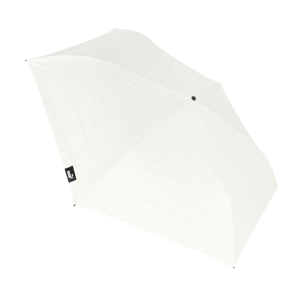 プーマ（PUMA）（メンズ、レディース）折りたたみ傘 晴雨兼用ジャンプ傘 ワンポイント アイボリー 60cm PBP81MN60 IV UPF50+ UVカット 遮光 軽量 日傘 雨傘