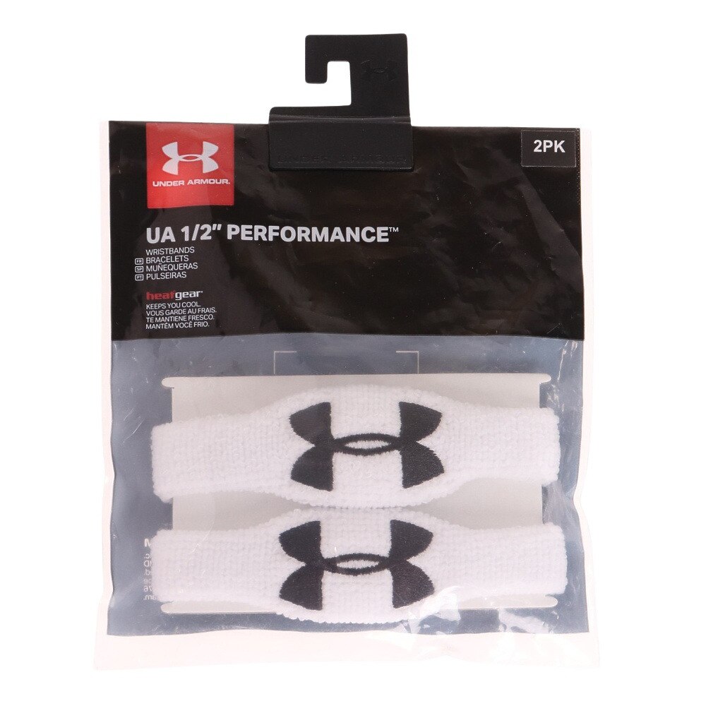 アンダーアーマー（UNDER ARMOUR）（メンズ）1/2インチオーバーサイズ パフォーマンスリストバンド 2パック 1265321 WHT/BLK  ACC スポーツ用品はスーパースポーツゼビオ