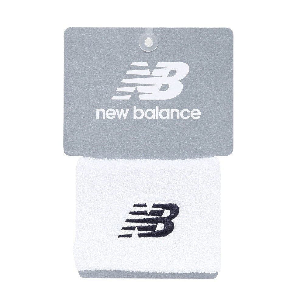 ニューバランス（new balance）（メンズ、レディース、キッズ）リストバンド パフォーマンス 白 LAM55663WT 手首 汗止め ランニング ジム ジョギング テニス  