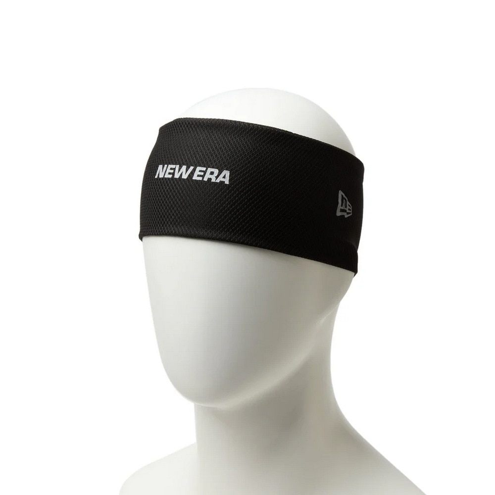 ニューエラ（NEW ERA）（メンズ、レディース）ヘアバンド リフレクターロゴ 黒 14393698 スポーツ 運動トレーニング 部活 手洗い UVカット 吸汗速乾 軽量
