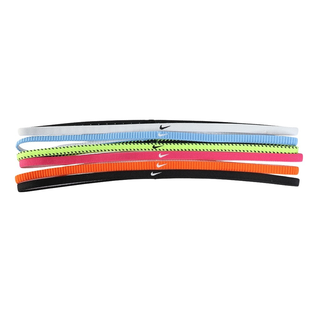 ナイキ（NIKE）（メンズ、レディース）クラシック スリムヘッドバンド 6本入 BN2002-702 ヘアバンド ヘッドギア トレーニング 部活 運動 スポーツ