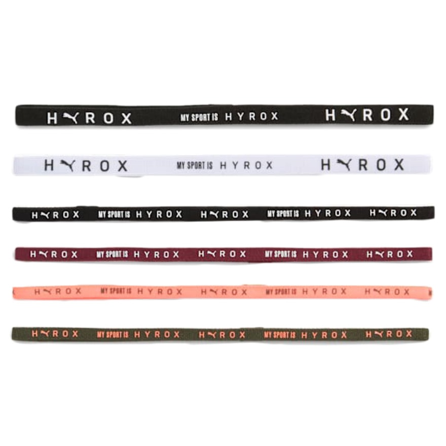プーマ（PUMA）（メンズ、レディース）ヘアバンド PUMA × HYROX 6個入り 02635402 ヘアーバンド スポーツ トレーニング 吸汗 速乾 