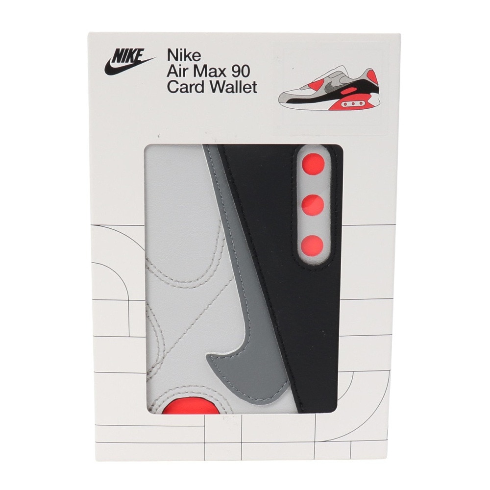 ナイキ（NIKE）（メンズ、レディース、キッズ）カードケース アイコン エアマックス90 カードウォレット グレー×赤 NW0002-068 ミニウォレット マネークリップ