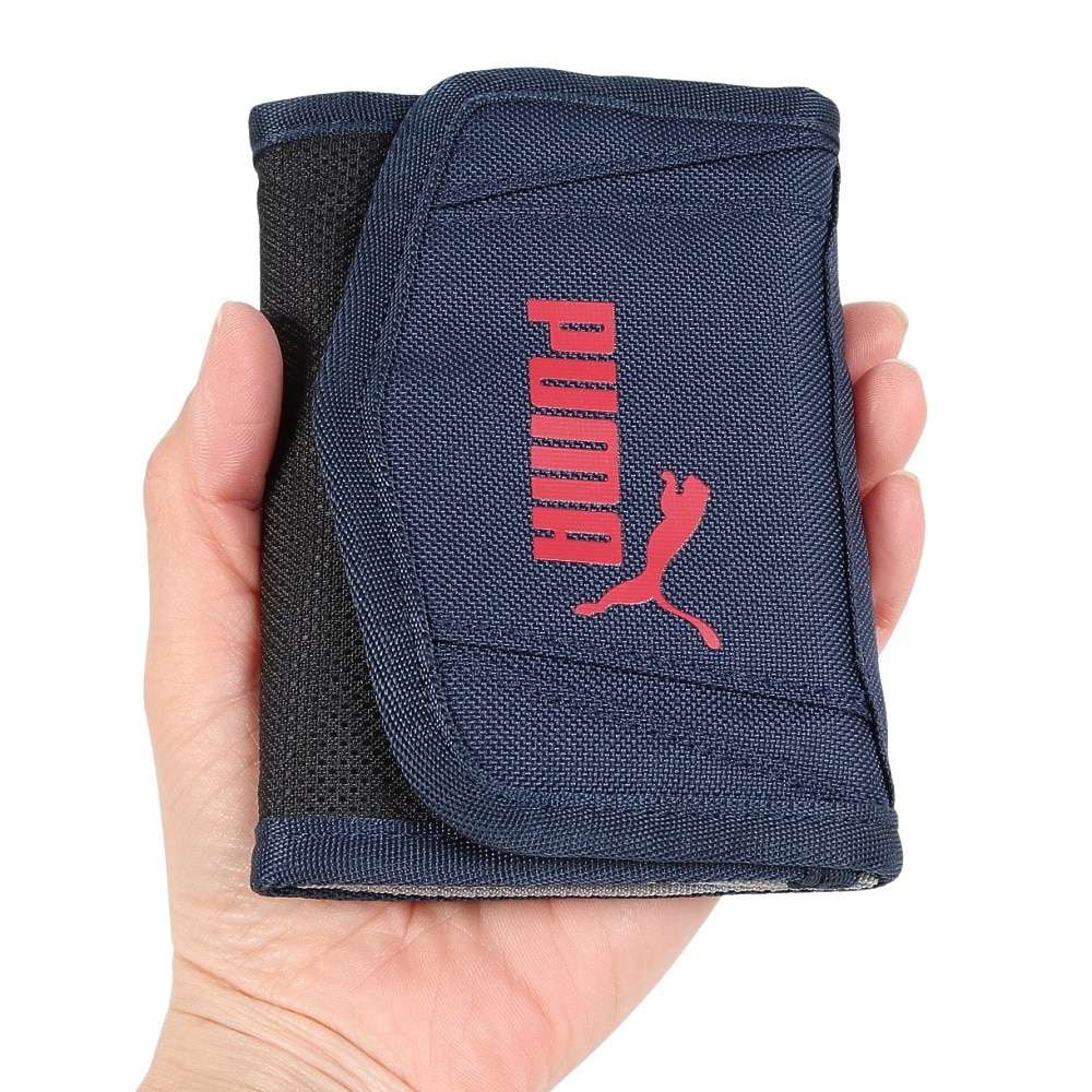 プーマ（PUMA）（キッズ）財布 ジュニア アクティブ ウォレット 紺 07903510 三つ折り 小銭入れ 子供