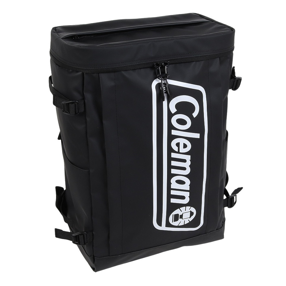 コールマン（Coleman）（メンズ、レディース）リュック バックパック シールド 30 ビックロゴ 黒 35L BK/WT 2221275 デイバッグ ボックスバッグ 防水