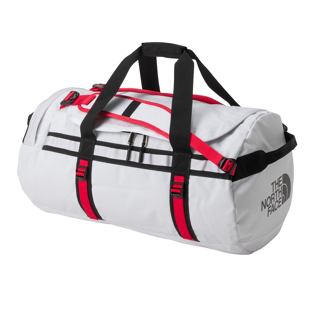 ザ・ノース・フェイス（THE NORTH FACE）（メンズ、レディース）ダッフルバッグ BCダッフルM ドラムバッグ ホワイト×レッド 65L NM82367 WR 5 泊 6泊  遠征 出張