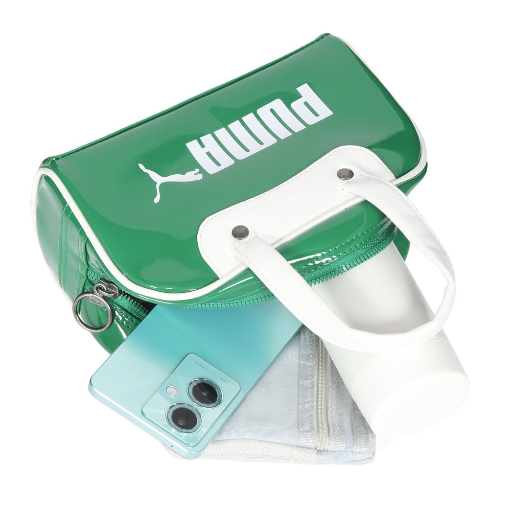 プーマ（PUMA）（メンズ、レディース、キッズ）ハンドバッグ CLASSICS MINI グリップ 小型ボストンバッグ 緑 2.5L 09106302 ミニバッグ 手持ち 手提げ