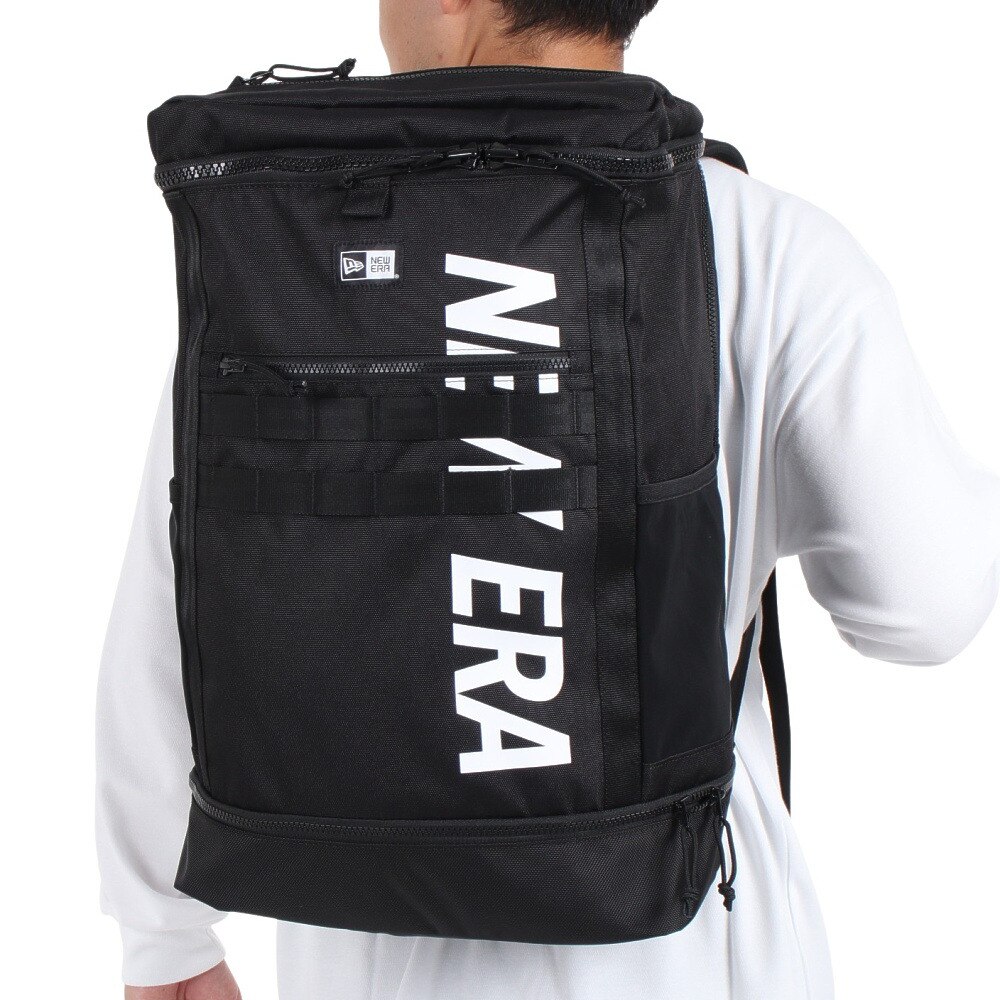 ニューエラ（NEW ERA） リュック ボックスパック ラージ 46L プリントロゴ バックパック 12674103 ブラック  スポーツ用品はスーパースポーツゼビオ