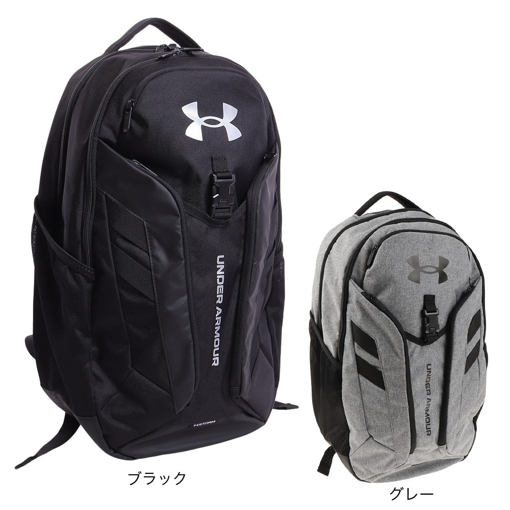 アンダーアーマー（UNDER ARMOUR）（メンズ、レディース）リュック ハッスル プロ バックパック (ブラック×メタリックシルバー)1367060 001 撥水