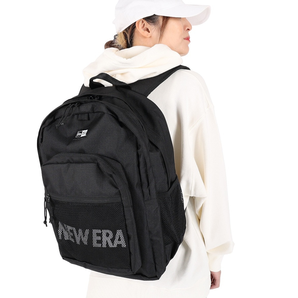 ニューエラ（NEW ERA）（メンズ、レディース）キャンパスパック 35L プリントロゴ ブラック × ホワイト NE 13517772 リュック