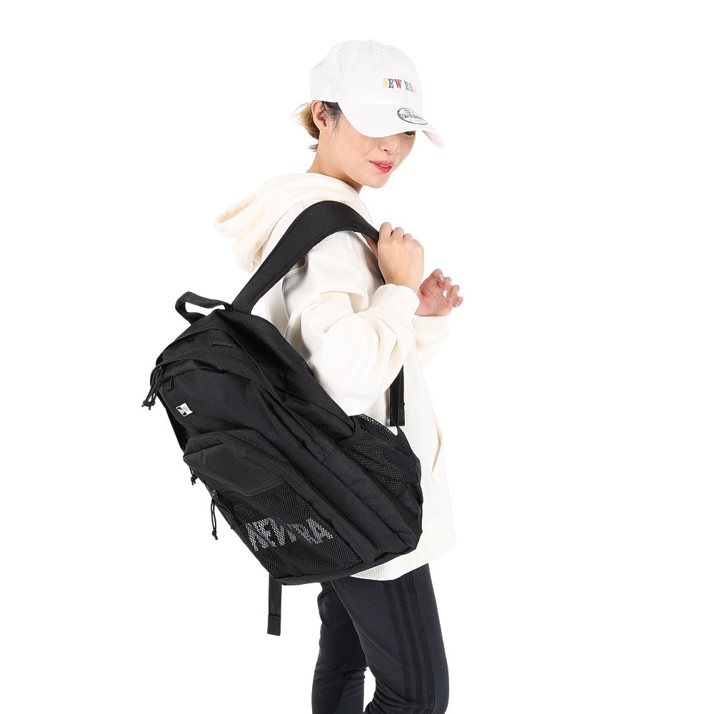 ニューエラ（NEW ERA）（メンズ、レディース）キャンパスパック 35L プリントロゴ ブラック × ホワイト NE 13517772 リュック