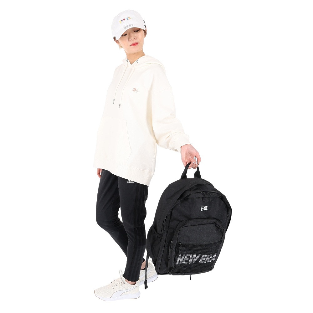 ニューエラ（NEW ERA）（メンズ、レディース）キャンパスパック 35L プリントロゴ ブラック × ホワイト NE 13517772 リュック