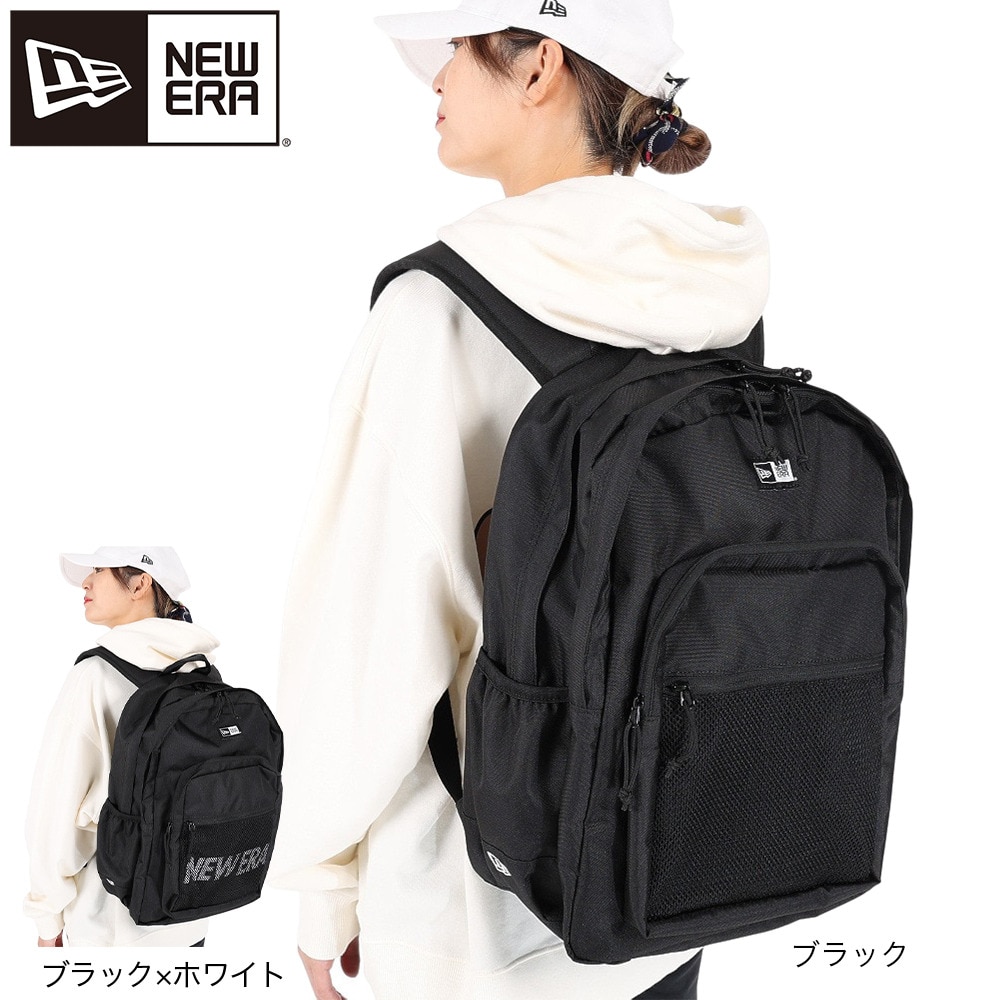 ニューエラ（NEW ERA）（メンズ、レディース）キャンパスパック 35L プリントロゴ ブラック × ホワイト NE 13517772 リュック
