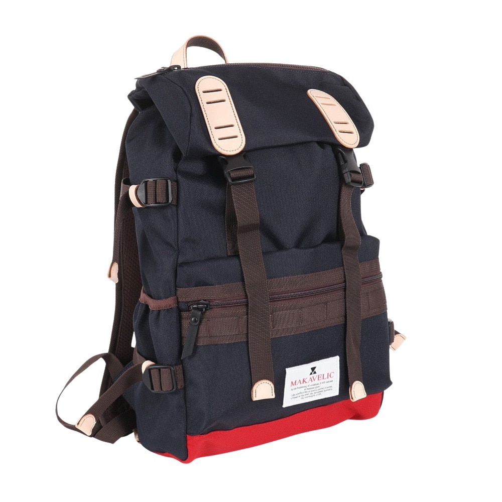 マキャベリック（MAKAVELIC）（メンズ、レディース）DOUBLE BELT ADMIX デイパック リュックサック 312410101NAVY 19L ネイビー