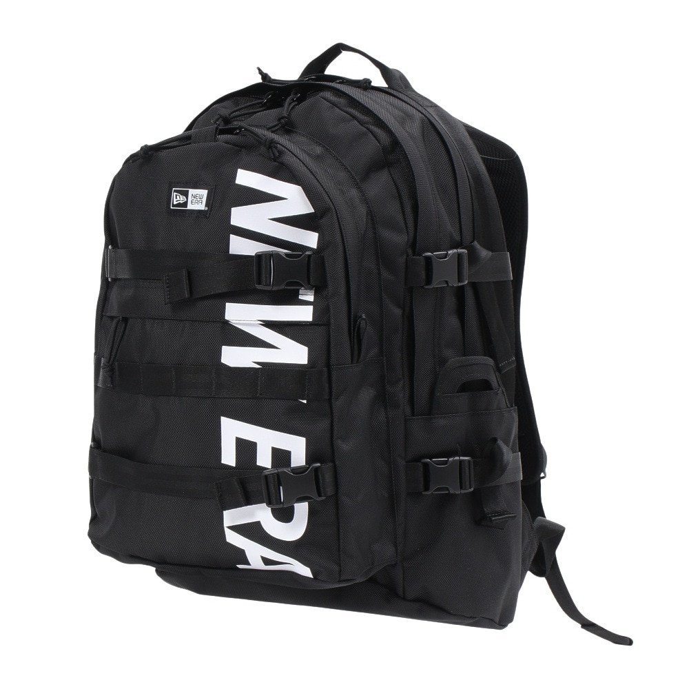 ニューエラ（NEW ERA）（メンズ、レディース）キャリアパック 黒 35L プリントロゴ 14521347 大容量 PC収納 新調 会社 学校 学生 通勤 通学 シンプル  