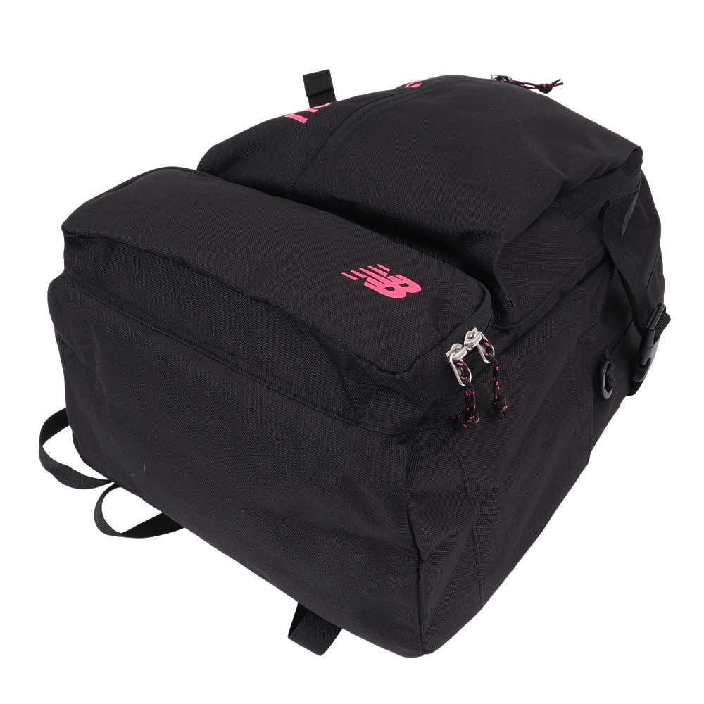 ニューバランス（new balance）（メンズ、レディース、キッズ）リュック ビッグポケット バックパック 黒×ピンク 25L LAB55619BKP デイバッグ 通勤 通学