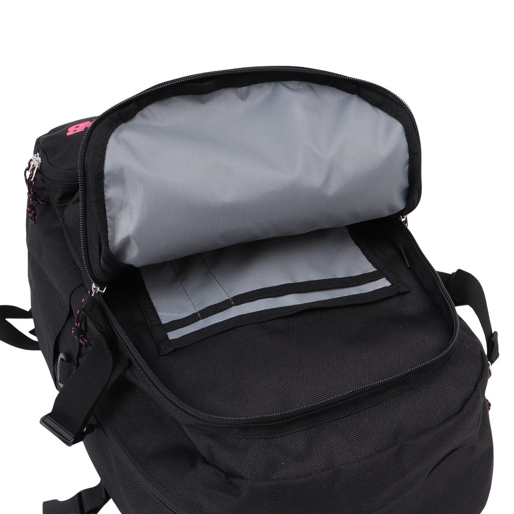 ニューバランス（new balance）（メンズ、レディース、キッズ）リュック ビッグポケット バックパック 黒×ピンク 25L LAB55619BKP デイバッグ 通勤 通学