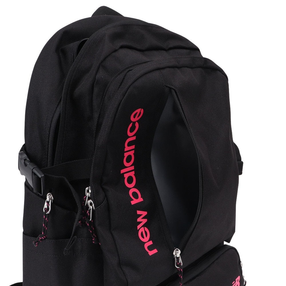 ニューバランス（new balance）（メンズ、レディース、キッズ）リュック ビッグポケット バックパック 黒×ピンク 25L LAB55619BKP デイバッグ 通勤 通学
