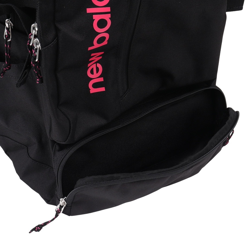 ニューバランス（new balance）（メンズ、レディース、キッズ）リュック ビッグポケット バックパック 黒×ピンク 25L LAB55619BKP デイバッグ 通勤 通学