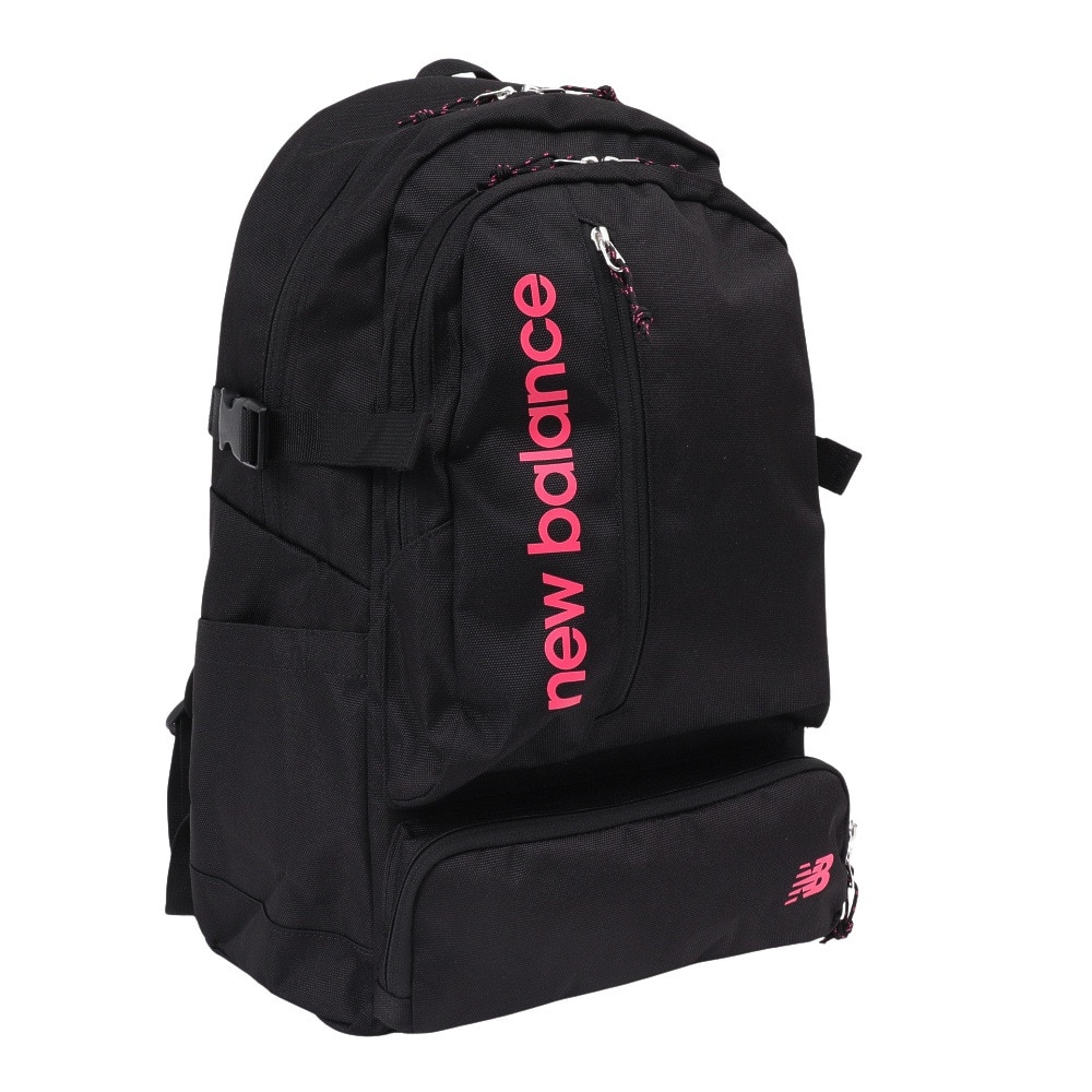 ニューバランス（new balance）（メンズ、レディース、キッズ）リュック ビッグポケット バックパック 黒×ピンク 25L LAB55619BKP デイバッグ 通勤 通学