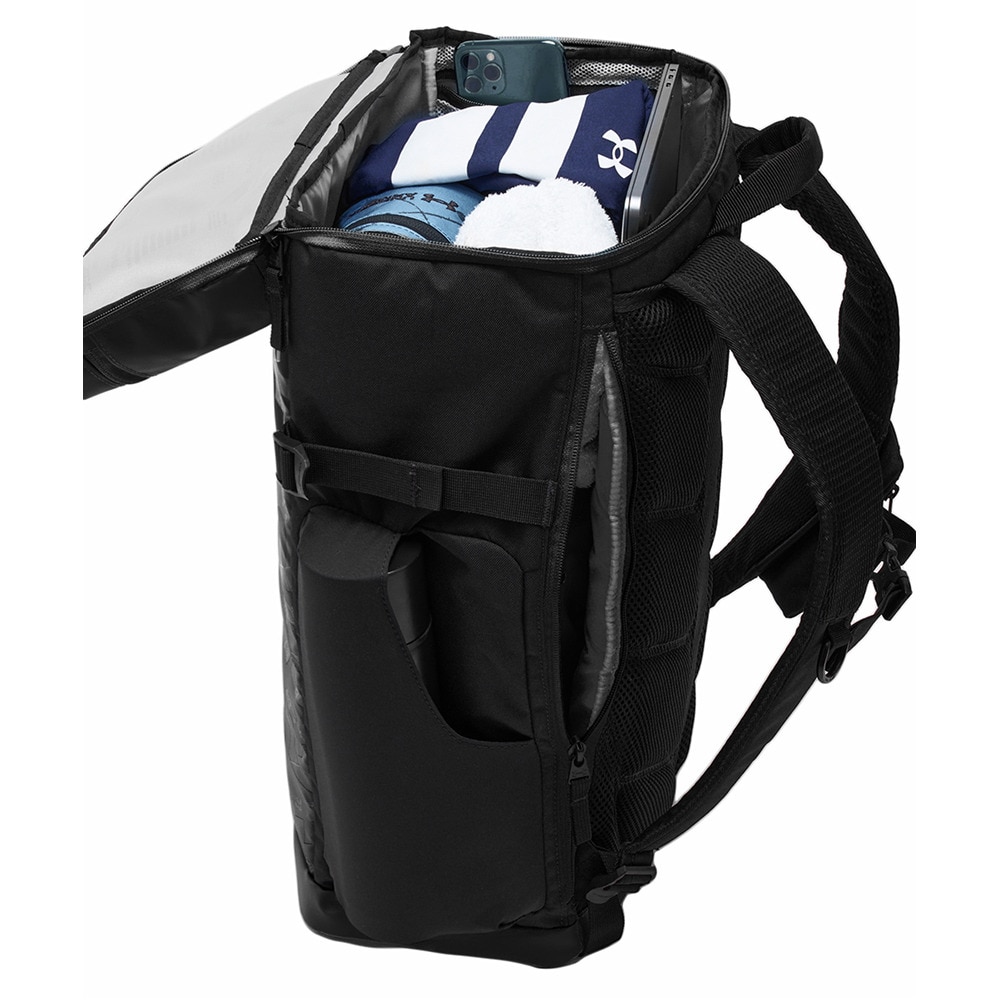 アンダーアーマー（UNDER ARMOUR）（メンズ、レディース）リュック ターポリン バックパック2.0 ブラック×グレー 40L 1388291 003 通気性 撥水 大容量