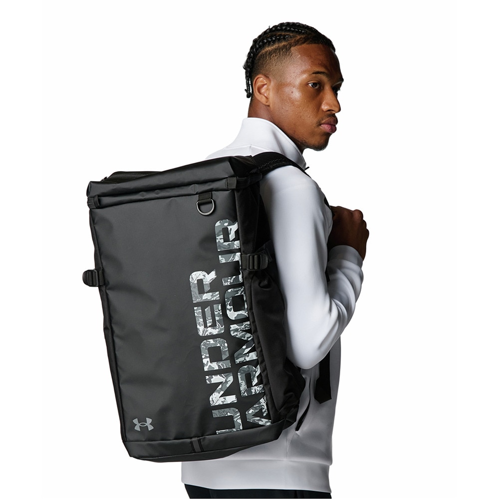 アンダーアーマー（UNDER ARMOUR）（メンズ、レディース）リュック ターポリン バックパック2.0 ブラック×グレー 40L 1388291 003 通気性 撥水 大容量
