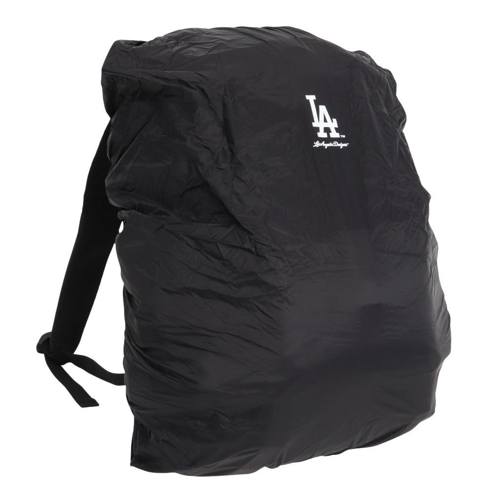 エムエルビー（MLB）（メンズ、レディース）レインカバー付リュック ドジャース 黒 白 LA-MBBK183/BLACKxWHITE B4 通学 学生 シンプル おしゃれ