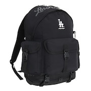 (メンズ、レディース)レインカバー付リュック ドジャース 黒 白 LA-MBBK183/BLACKxWHITE B4 通学 学生 シンプル おしゃれ