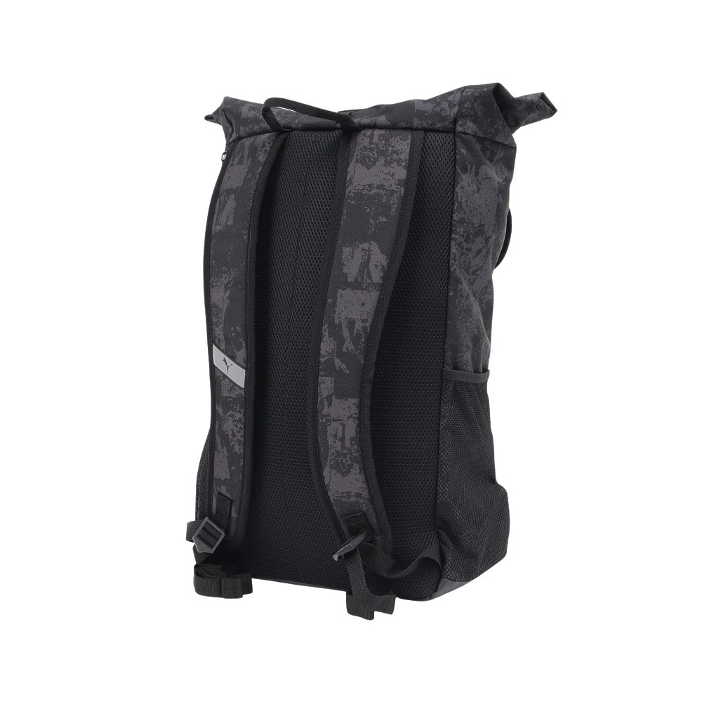 プーマ（PUMA）（メンズ、レディース）バック プーマテック AOP ロール トップ バックパック 黒 26L 09196501 ノートパソコン用ポケット ファッション