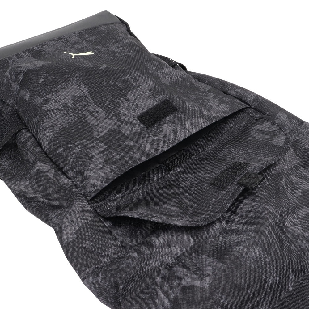 プーマ（PUMA）（メンズ、レディース）バック プーマテック AOP ロール トップ バックパック 黒 26L 09196501 ノートパソコン用ポケット ファッション