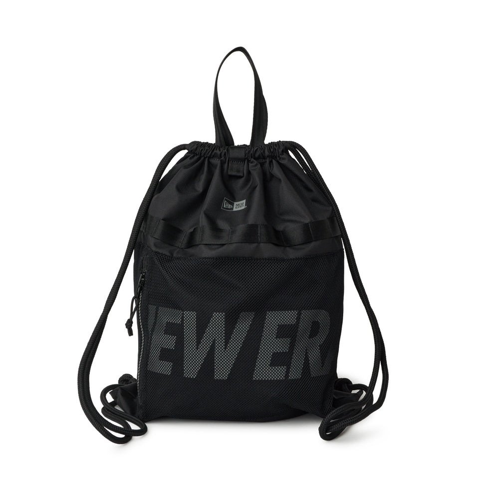 ニューエラ（NEW ERA）（メンズ、レディース）ナップサック デイサック 150D NEW ERAロゴ 黒 21L 14750913 ナップザック 手提げ付き サブバッグ