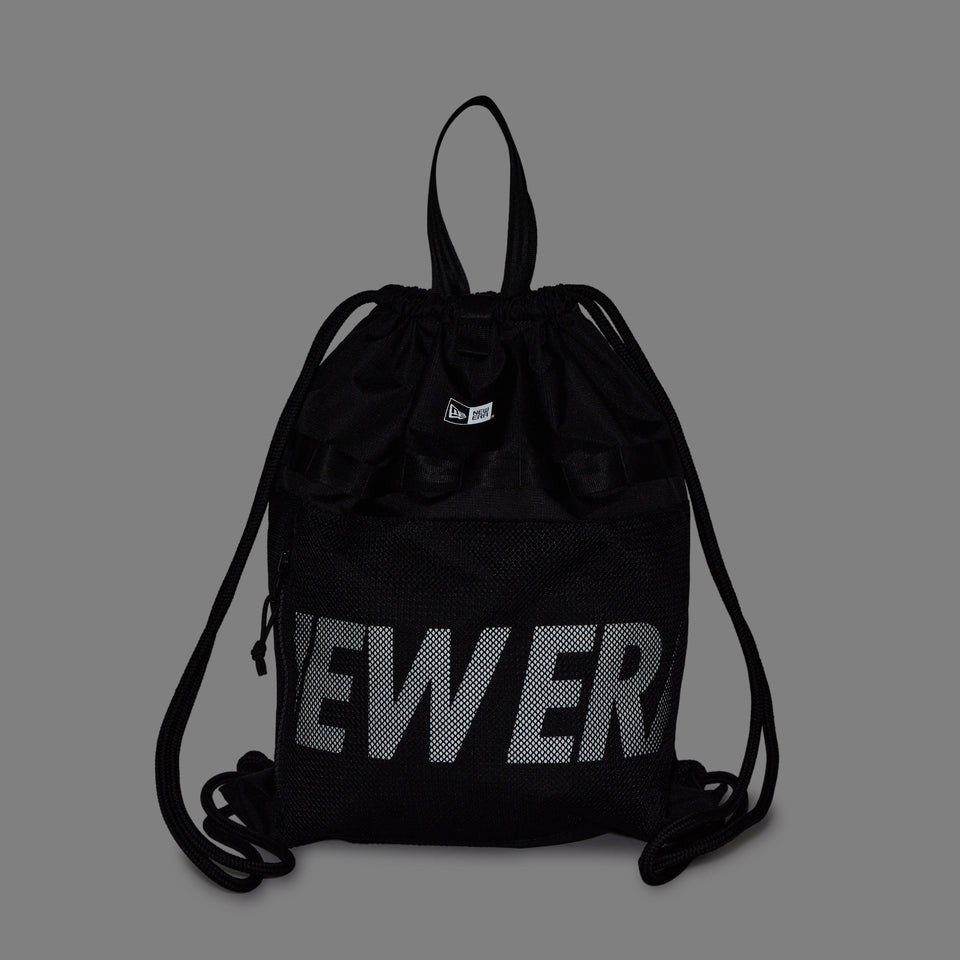 ニューエラ（NEW ERA）（メンズ、レディース）ナップサック デイサック 150D NEW ERAロゴ 黒 21L 14750913 ナップザック 手提げ付き サブバッグ
