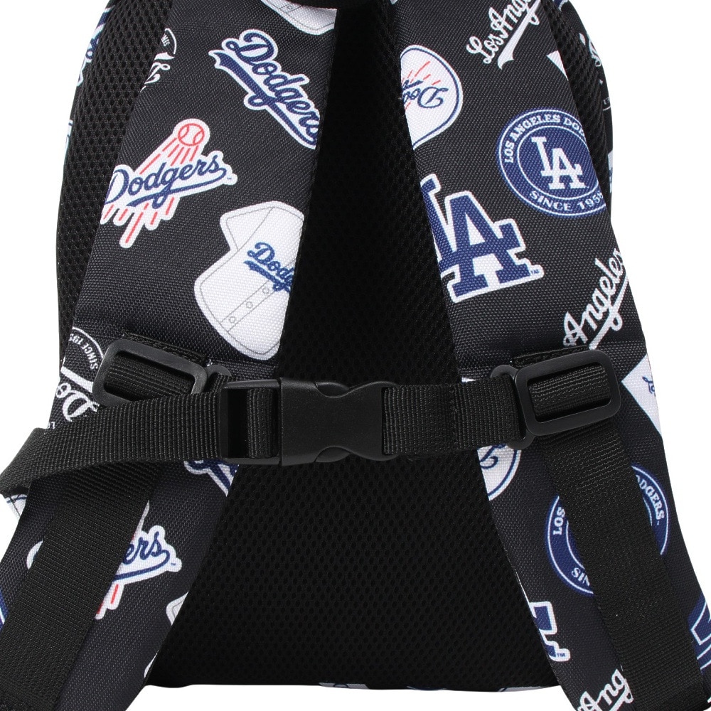 エムエルビー（MLB）（キッズ）リュック イーカム 総柄キッズリュック ロサンゼルス・ドジャース 黒 LA-MBBKM22/BLACK リュックサック バックパック 子供