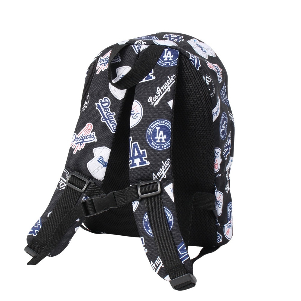 エムエルビー（MLB）（キッズ）リュック イーカム 総柄キッズリュック ロサンゼルス・ドジャース 黒 LA-MBBKM22/BLACK リュックサック バックパック 子供