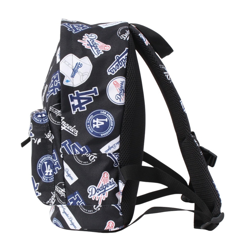 エムエルビー（MLB）（キッズ）リュック イーカム 総柄キッズリュック ロサンゼルス・ドジャース 黒 LA-MBBKM22/BLACK リュックサック バックパック 子供