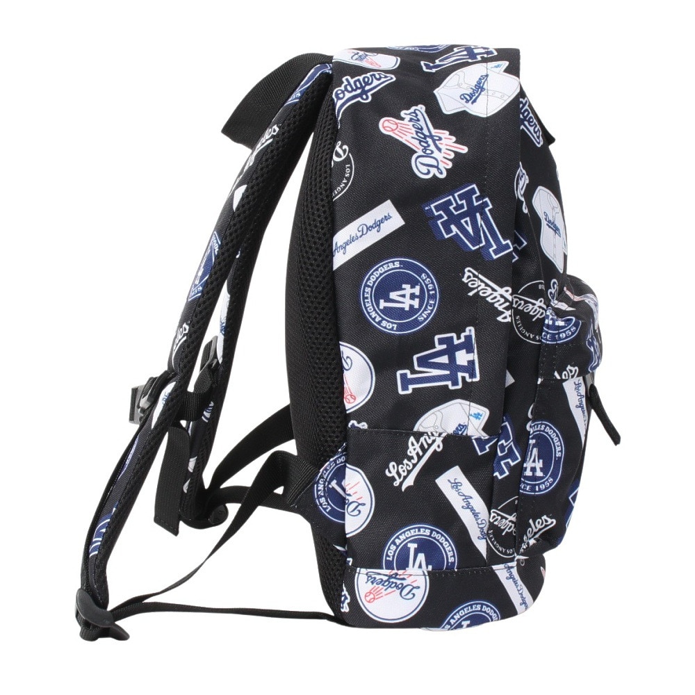 エムエルビー（MLB）（キッズ）リュック イーカム 総柄キッズリュック ロサンゼルス・ドジャース 黒 LA-MBBKM22/BLACK リュックサック バックパック 子供