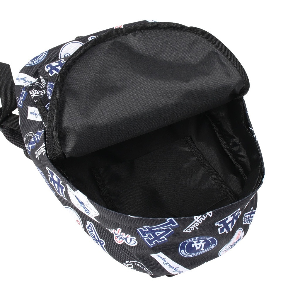 エムエルビー（MLB）（キッズ）リュック イーカム 総柄キッズリュック ロサンゼルス・ドジャース 黒 LA-MBBKM22/BLACK リュックサック バックパック 子供