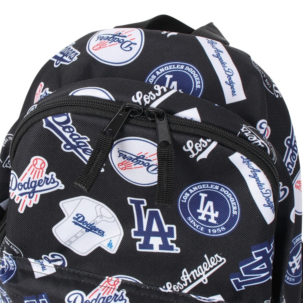エムエルビー（MLB）（キッズ）リュック イーカム 総柄キッズリュック ロサンゼルス・ドジャース 黒 LA-MBBKM22/BLACK リュックサック バックパック 子供